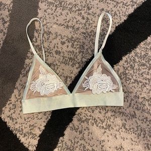 Urban Outfitters triangle bralette floral embroidered